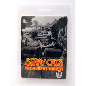 Stray Cats Backstage Pass Sexy Girl In Automobile 1991 Vintage Rockabilly Rock